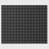 Houndstooth Pied de Poule Black Charcoal Grey Cadeaupapier (Vlak)