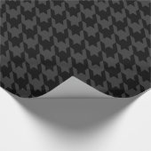Houndstooth Pied de Poule Black Charcoal Grey Cadeaupapier (Hoek)
