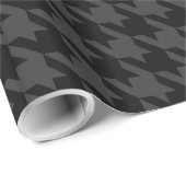 Houndstooth Pied de Poule Black Charcoal Grey Cadeaupapier (Rol Hoek)