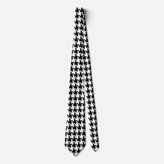 Houndstooth Pied-de-Poule Pattern Mod Stropdas (Voorkant)