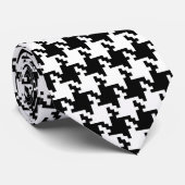 Houndstooth Pied-de-Poule Pattern Mod Stropdas (Opgerold)