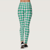 Houndstooth Pied de Poule Pattern Pink Green Leggings (Achterkant)