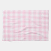 Houndstooth Pink en White Theedoek (Horizontaal)