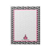 Houndstooth & Pink-leraar Notitieblok (Linkerzijde)