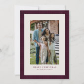 Houndstooth plum Christmas fotocardas Feestdagenkaart (Voorkant)
