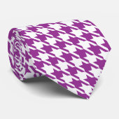Houndstooth Plum en White Stropdas (Opgerold)