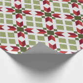 Houndstooth Poinsettia Quilt Design Cadeaupapier (Hoek)