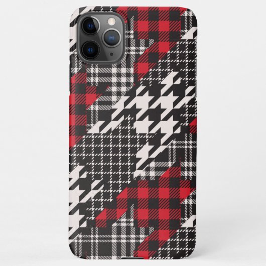 Houndstooth Pset Patroonpatrooncollage iPhone Hoesje (Achterkant)