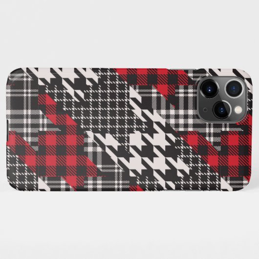 Houndstooth Pset Patroonpatrooncollage iPhone Hoesje (Achterkant horizontaal)