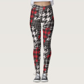 Houndstooth Pset Patroonpatrooncollage Leggings (Voorkant)