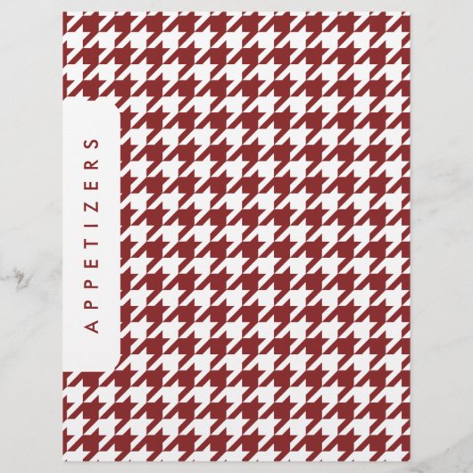 Houndstooth Recept Verdeeler / Hapjes / Aangepast  (Achterkant)