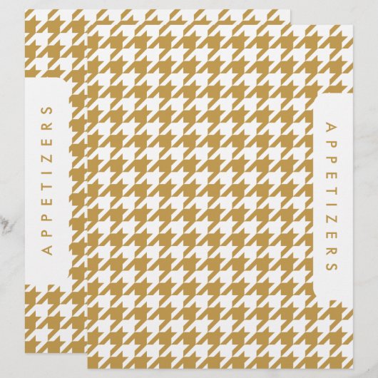 Houndstooth Receptenverdeler/Appetizers/Douane (Voorkant / Achterkant)