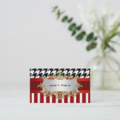 Houndstooth Red Wht Stripe, Red Ribbon, Gold Label (Staand voorkant)