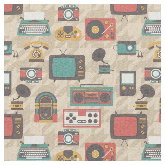 Houndstooth retro nostalgie jukebox stof (Close Up)