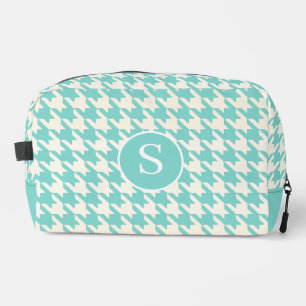 Houndstooth Robin Blauw & Wit Print Cut Naaizak Toilettasje