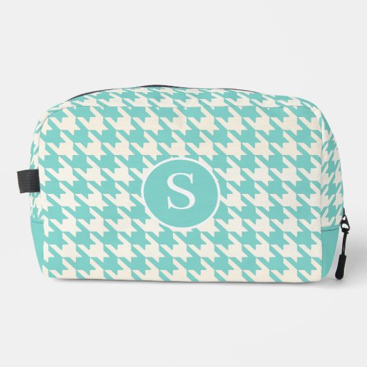 Houndstooth Robin Blauw & Wit Print Cut Naaizak Toilettasje (Voorkant)