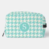Houndstooth Robin Blauw & Wit Print Cut Naaizak Toilettasje (Achterkant)