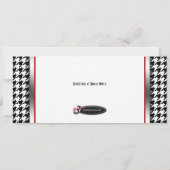 Houndstooth rood accent bruids douche uitnodiginge kaart (Achterkant)