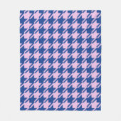 Houndstooth Roze + Blauw Grote Patroon Fleece Deken (Voorkant)