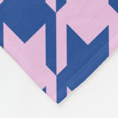 Houndstooth Roze + Blauw Grote Patroon Fleece Deken (Hoek)