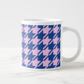 Houndstooth Roze + Blauw Grote Patroon Grote Koffiekop (Rechts)