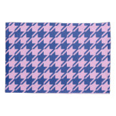 Houndstooth Roze + Blauw Grote Patroon Kussensloop (Achterkant)
