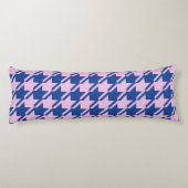 Houndstooth Roze + Blauw Grote Patroon Lichaamskussen (Achterkant)