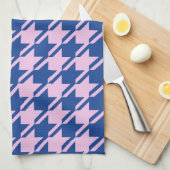 Houndstooth Roze + Blauw Grote Patroon Theedoek (Quarter Fold)