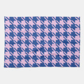 Houndstooth Roze + Blauw Grote Patroon Theedoek (Horizontaal)