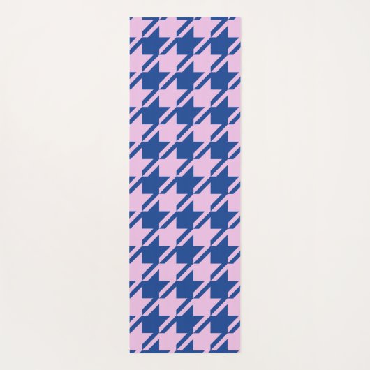 Houndstooth Roze + Blauw Grote Patroon Yogamat (Achterkant)