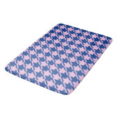 Houndstooth Roze + Blauw Patroon Badmat (Gekanteld)