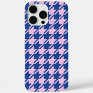 Houndstooth Roze + Blauw Patroon iPhone 16 Pro Max Hoesje