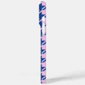 Houndstooth Roze + Blauw Patroon Case-Mate iPhone Case (Achterkant / Links)