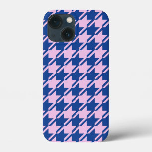 Houndstooth Roze + Blauw Patroon Case-Mate iPhone Case