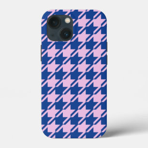 Houndstooth Roze + Blauw Patroon Case-Mate iPhone Case