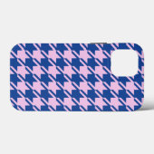 Houndstooth Roze + Blauw Patroon Case-Mate iPhone Case (Achterkant (horizontaal))
