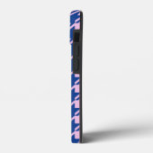 Houndstooth Roze + Blauw Patroon Case-Mate iPhone Case (Achterkant / Links)