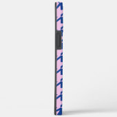 Houndstooth Roze + Blauw Patroon Case-Mate iPhone Case (Achterkant / Rechts)