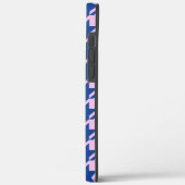 Houndstooth Roze + Blauw Patroon Case-Mate iPhone Case (Achterkant / Links)