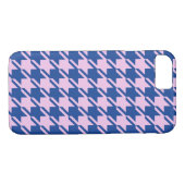 Houndstooth Roze + Blauw Patroon Case-Mate iPhone Case (Achterkant (Horizontaal))