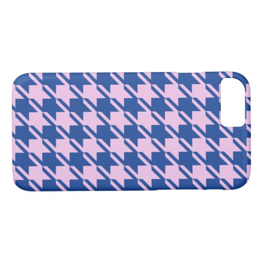 Houndstooth Roze + Blauw Patroon Case-Mate iPhone Case (Achterkant (Horizontaal))