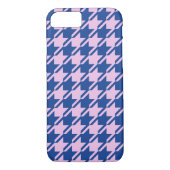 Houndstooth Roze + Blauw Patroon Case-Mate iPhone Case (Achterkant)