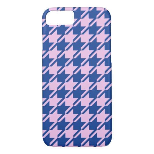 Houndstooth Roze + Blauw Patroon Case-Mate iPhone Case (Achterkant)