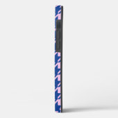 Houndstooth Roze + Blauw Patroon Case-Mate iPhone Case (Achterkant / Links)