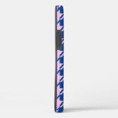 Houndstooth Roze + Blauw Patroon Case-Mate iPhone Case (Achterkant / Rechts)