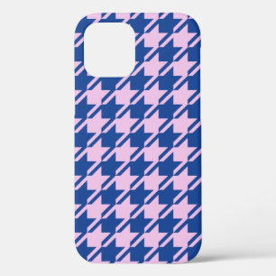 Houndstooth Roze + Blauw Patroon Case-Mate iPhone Case