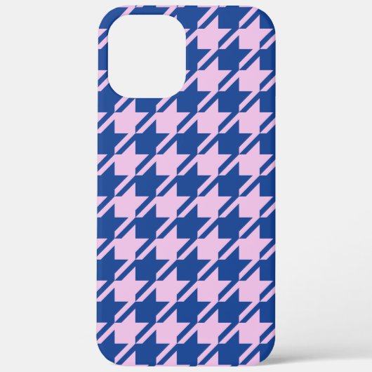Houndstooth Roze + Blauw Patroon Case-Mate iPhone Case (Achterkant)