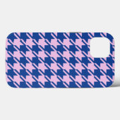 Houndstooth Roze + Blauw Patroon Case-Mate iPhone Case (Achterkant (horizontaal))