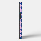 Houndstooth Roze + Blauw Patroon Case-Mate iPhone Case (Achterkant / Rechts)