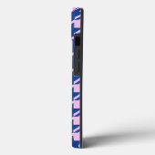 Houndstooth Roze + Blauw Patroon Case-Mate iPhone Case (Achterkant / Links)